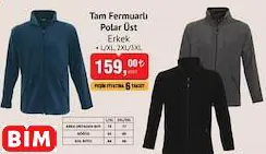 TAM FERMUARLI POLAR ÜST ERKEK